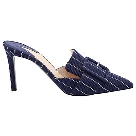 Altuzarra 75Tacones mm a rayas en piel azul marino