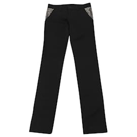 Gucci Jeans com detalhes em metal em algodão preto
