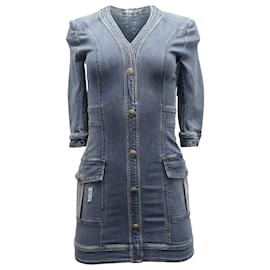 Minivestido Pierre Balmain en denim azul