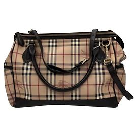 Borsa da viaggio Burberry in pelle motivo Check