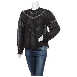 Free People Top Shirt Schwarz Baumwolle M