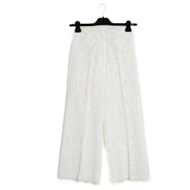 Pantalón ancho de encaje de algodón blanco Hillier Bartley - Autre Marque