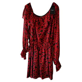 Robe mini en mousseline de soie Yves Saint Laurent Bordeaux