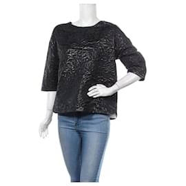 0039 Oberteil Blau Schwarz Baumwolle Polyester M