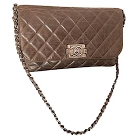 Chanel Boy Handtasche braunes Leder