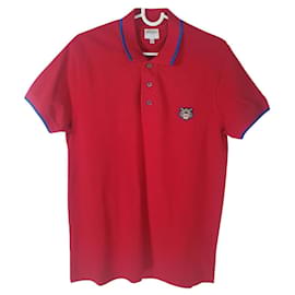Kenzo Poloshirt mit roten und blauen Linien Baumwolle