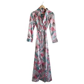 Vestaglia Christian Dior in seta rosa e verde chiaro