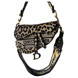 Borsa Dior Saddle Motivo Mizza Leopard Beige