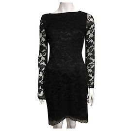 Diane Von Furstenberg DvF New Zarita Spitzenkleid Schwarz