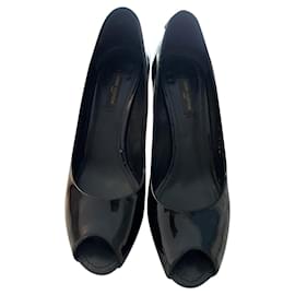 Louis Vuitton High Heels aus schwarzem Lackleder Größe 37