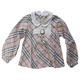 Burberry Baumwollbluse Weiß Beige