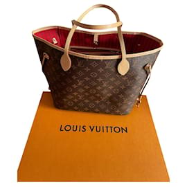 Borsa Louis Vuitton Neverfull Marrone Pelle