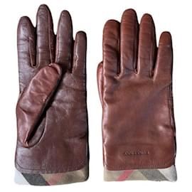 Burberry Lederhandschuhe Braun mit Kaschmirfutter
