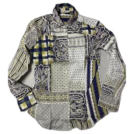 Etro camicia verde multicolor paisley