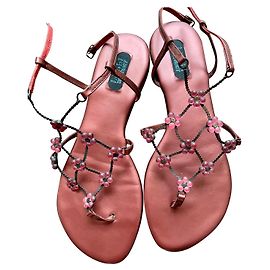 Autre Marque Sandalias Jean-Paul Barriol Sancerre con Flores de Strass Rojas