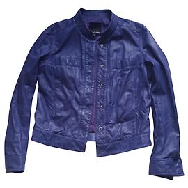 Autre Marque Who's Who Leather Biker Jacket Purple