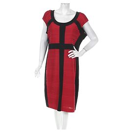 Joseph Ribkoff Kleid Rot Schwarz aus Polyester Größe 50