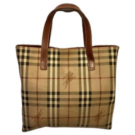 Burberry Borsa a mano Haymarket vintage in tela rivestita