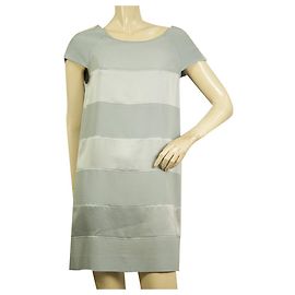 Sonia By Sonia Rykiel Sonia von Sonia Rykiel Blaue Ton-in-Ton-Streifen Flügelärmel Minikleidgröße 36