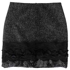 Autre Marque Falda Tahari gris antracita hasta la rodilla