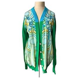 Swash London Strickjacke mit Seideneinsatz Grün - Autre Marque