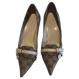 Décolleté Slingback Gucci Monogram GG Beige
