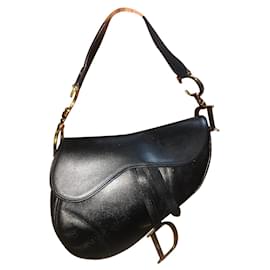 Borsa Christian Dior Saddle in pelle nera