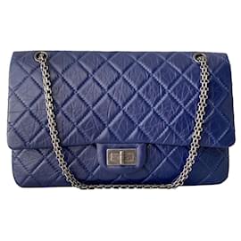 Chanel 2.55 Reissue Borsa in pelle di vitello trapuntata blu