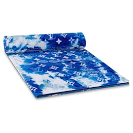 Louis Vuitton Monogram Bandana Strandtuch Blau Baumwolle