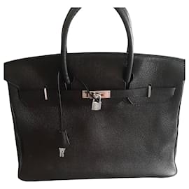 Sac à main Hermès Birkin 40 en cuir noir