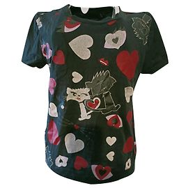 Camiseta negra Karl Lagerfeld Choupette in Love de algodón