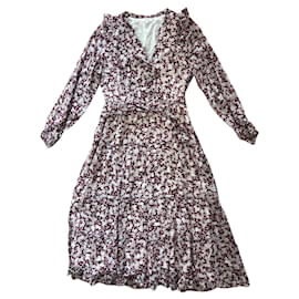 Vestido largo de gala CAROLL morado oscuro viscosa