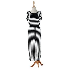Michael Kors Maxikleid Schwarz Weiß Gestreift