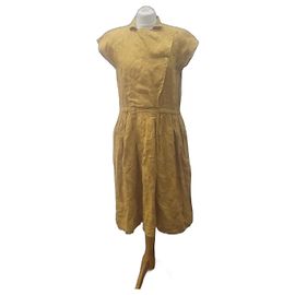 Max Mara senfgelbes Leinenkleid