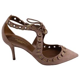 Boucles d'oreilles Aquazzura Theo en daim rose