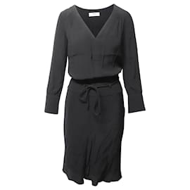 Vestido midi de manga larga en viscosa negra de Ba&sh