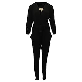 Mono largo de poliéster negro con tachuelas de jersey elástico de Michael Kors