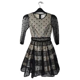 Robe en soie et dentelle noire Red Valentino