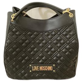 Borsa a mano Love Moschino nera trapuntata