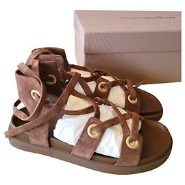 Sandali Gianvito Rossi Ibiza in scamosciato marrone 37