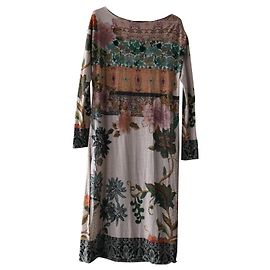 Etro Wollkleid Braun Schwarz Grün Orange Größe 44