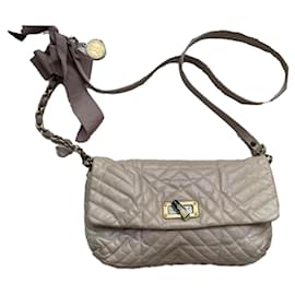 Borsa a mano Lanvin Happy in pelle taupe