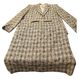 Completo Céline Tripoli Blazer e Gonna Nero Bianco Beige