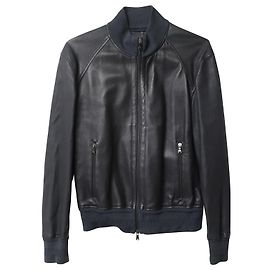 Neil Barrett Bomberjacke mit Reißverschluss aus schwarzem Leder