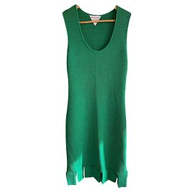 Vestido Bottega Veneta de algodón crochet verde