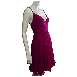 Kleid aus Seidenchiffon von Marchesa Notte mit juwelenbesetzten Trägern