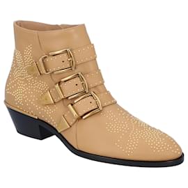 Chloé stivali corti susanna da donna in pelle beige