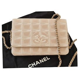 Chanel Wallet on Chain Beige in tessuto