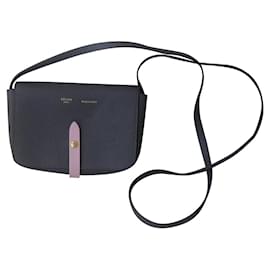 Borsa a spalla Céline in vitello granulato grigio antracite e lilla