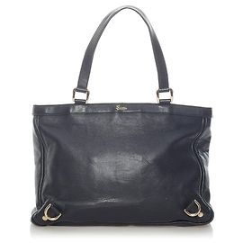 Gucci Black Abbey D-Ring Leder Einkaufstasche